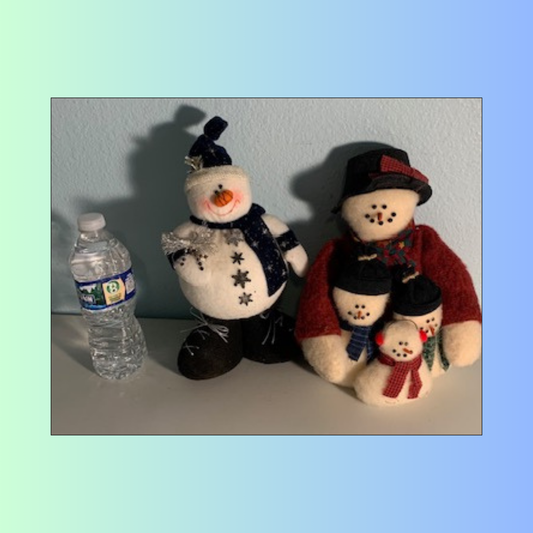 Lot 032: Christmas Snowmen Plushies- set of 2