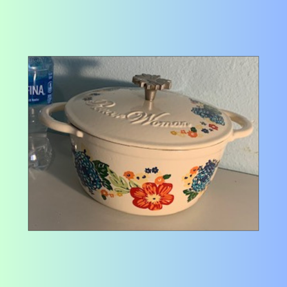 Lot 086: Pioneer Woman Enameled Cast Iron Dutch Oven