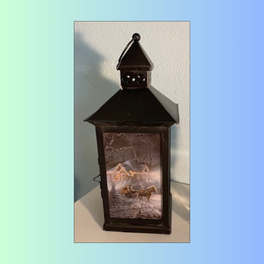 Lot 081: Light-up Metal Christmas Lantern