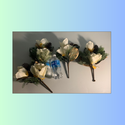 Lot 019: Artificial White Flowers - Set of 4