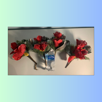 Lot 020: Artificial Red Flowers - Set of 4