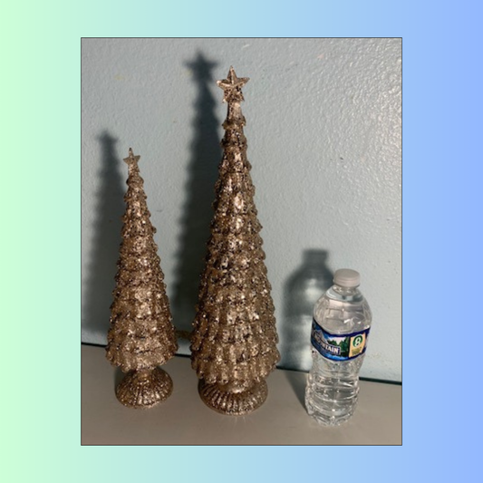 Lot 039: Gold Trees Decor  - set of 2