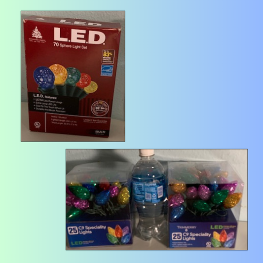 Lot 060: Colored Christmas Lights- set of 3