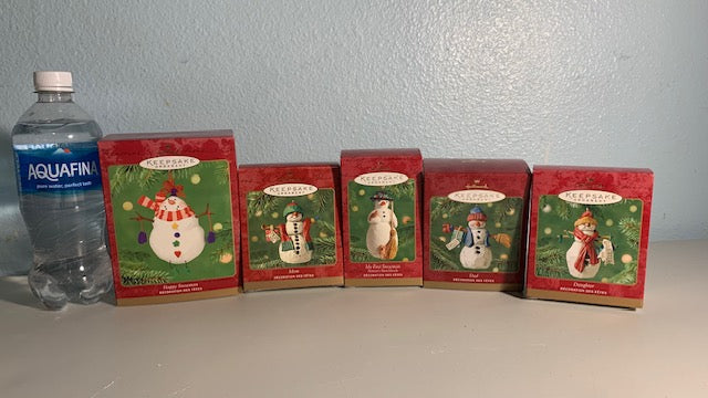 Lot 008: Snowman Ornaments - set of 5