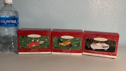 Lot 012: Plane & Boat Ornaments - set of 3