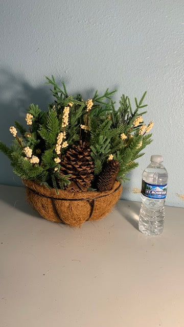 Lot 051: Faux Christmas Foliage Basket