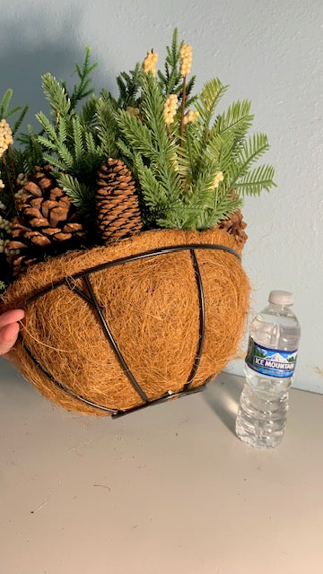 Lot 051: Faux Christmas Foliage Basket