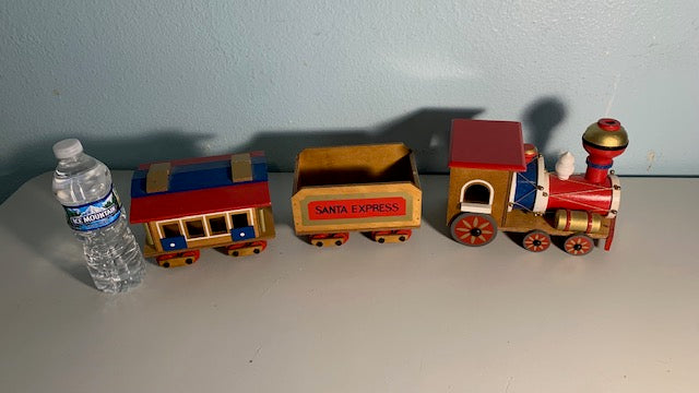 Lot 048: Wood Train Decor