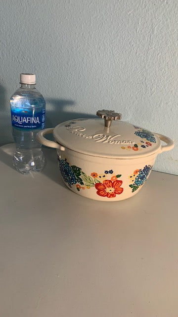 Lot 086: Pioneer Woman Enameled Cast Iron Dutch Oven